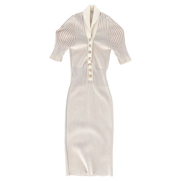Jacquemus La Robe Polo Mini Dress in Beige Viscose